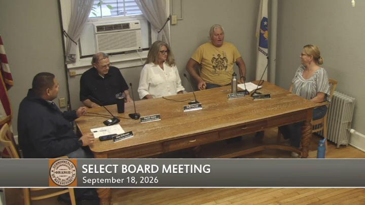 Thumbnail image for Orange Selectboard Meeting September 18, 2026